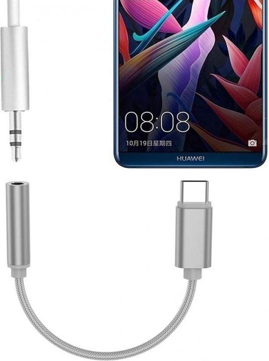 Image du produit PowerGuard Câble adaptateur USB-C vers casque 3,5 mm en nylon indéchirable (USB Type C, Prise de 3,5 mm)
