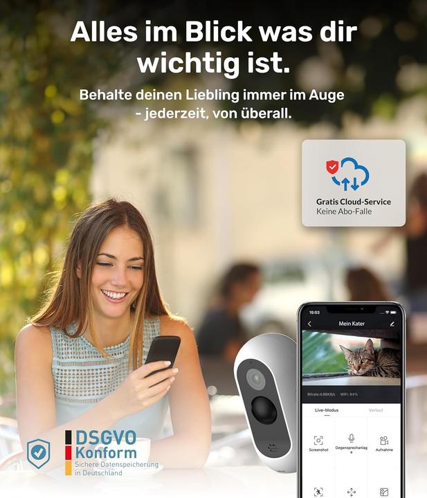 Produktbild PetTec Outdoor Haustierkamera mit 2-Wege-Audio