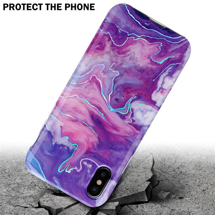 Actual product image Cadorabo IMD TPU Colorful Marble Cover (Apple iPhone XS Max)