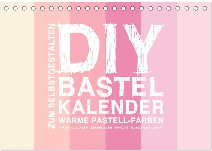 Image du produit DIY Bastel-Kalender -Warme Pastell Farben- Zum Selbstgestalten (Tischkalender 2025 DIN A5 quer), CAL (A5, Allemand)
