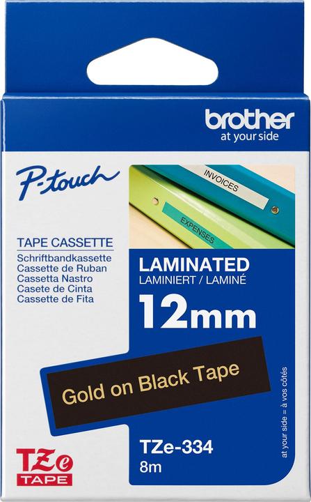 Immagine prodotto Brother Tze-334 (1.20 cm, Oro, Nero)