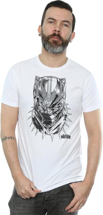 Actual product image Mens Black Panther Spray Headshot T-Shirt (XL)