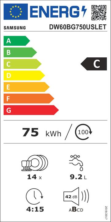 Etichetta energetica Samsung DW60BG750USLET