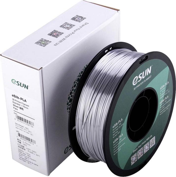 eSUN eSilk-PLA (PLA, 1.75 mm, 1000 g, Argent)