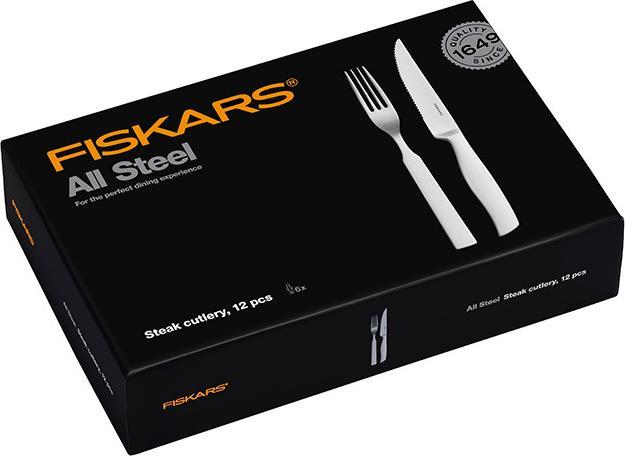 Actual product image Fiskars All Steel Steak cutlery set, 12 pieces (12 Piece, Cutlery set)