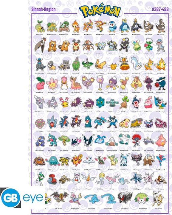 Produktbild ABYstyle POKEMON - Poster Sinnoh Pokemon German 91.5x61