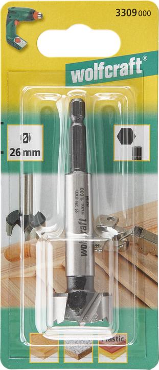 Produktbild wolfcraft wolfcraft 1 Forstnerbohrer Schaft 6-kant ø26x90mm (8 mm)