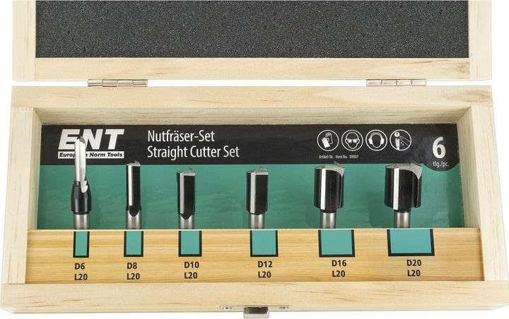 Actual product image ENT European Norm Tools ENT milling cutter cassette HW 6-piece in wooden cassette