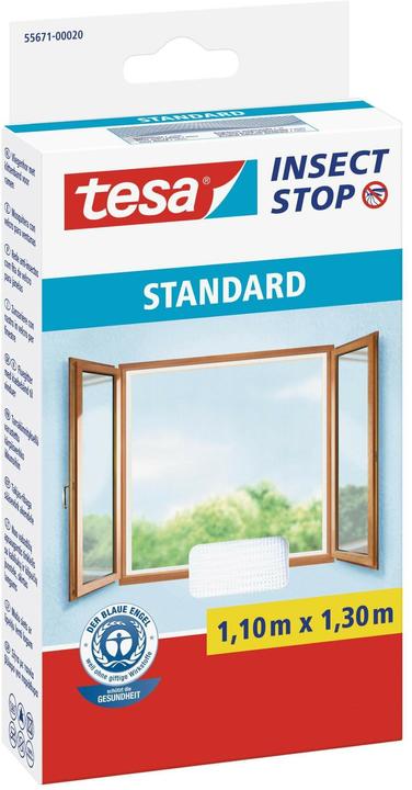 Image du produit tesa Moustiquaire STANDARD pour fenêtre, avec bande Velcro, sans perçage (110 x 130 cm)