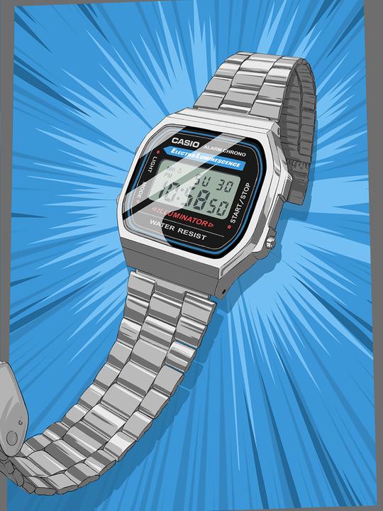 Actual product image Casio Vintage A168wa-1yes (Digital watch, 35 mm)