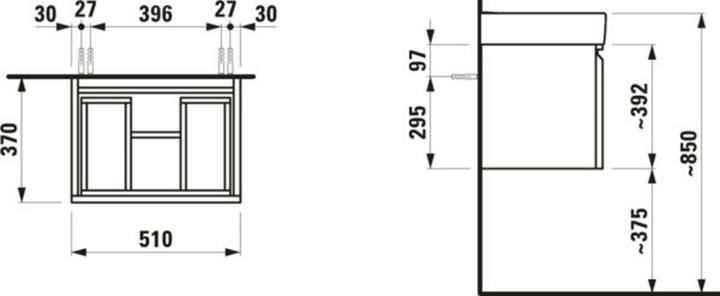 Produktbild Laufen Waschtischunterbau PRO A PRO A 510x390x370mm graphit (51 x 37 x 39 cm)