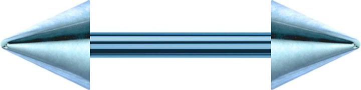 Star Piercing Barbell hellblau mit zwei Cones (ohne Messing, Titan G23)