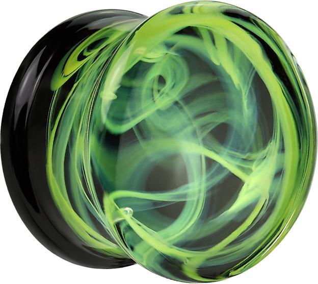 Star Piercing Flared Plug Rauch grün (ohne Messing, Glas)