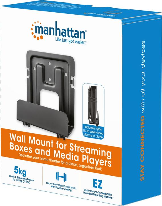 Image du produit Manhattan Support mural pour boîtiers de streaming et lecteurs multimédia (Mur, 5 kg)