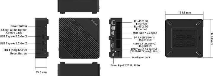 Immagine prodotto Minix Elite EU715-AI (Intel Core Ultra 7 155H, 32 GB, 1000 GB, Grafica Intel Arc)