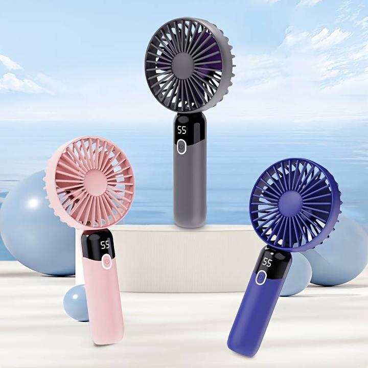 Actual product image PhoneLook Mini ventilateur USB compact et portable avec affichage LED et pied amovible
