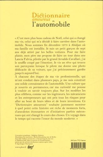 Immagine prodotto Dictionnaire amoureux de l'automobile (Francese, De Meo Luca, 2024)