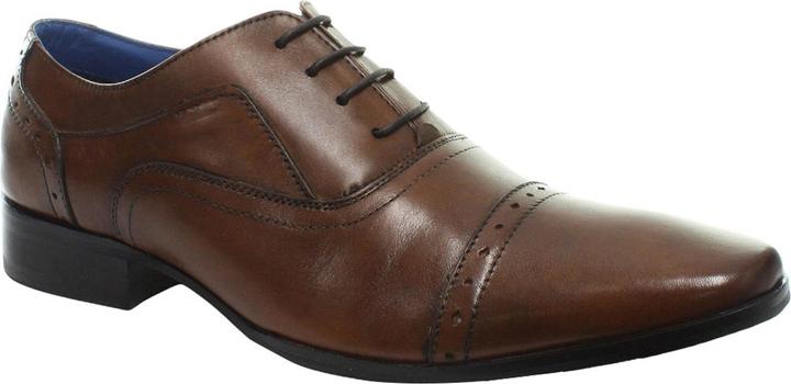 Roamers 4 Ösen Punch Cap Leder Oxford Schuhe