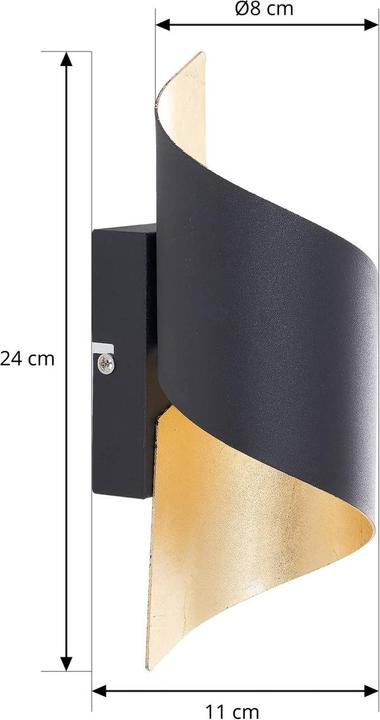 Actual product image Lindby Metal wall lamp Desirio, black-gold (330 lm, G9)