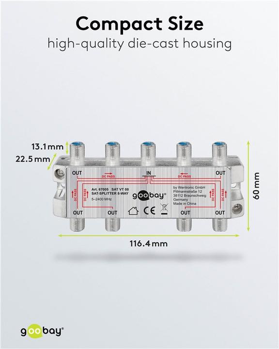 Produktbild Goobay SAT-Verteiler, 8-fach (Verteiler)