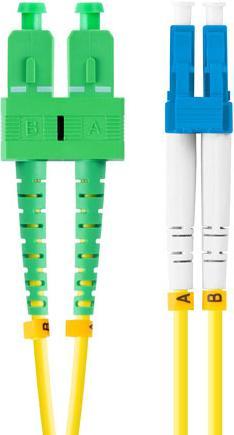 Produktbild Lanberg Patchcord światłowodowy SM LC/UPC-SC/APC DUPLEX LSZH G657A1 żółty (2 m)