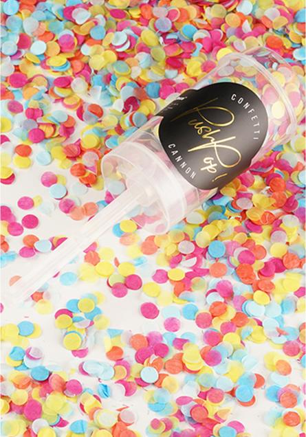 Actual product image Partydeco Confetti Cannon Push Pop Ø 8 mm, 1 piece, Multicolor