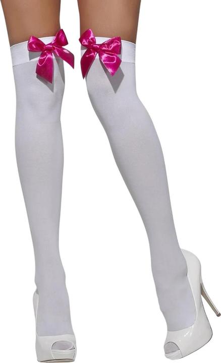 Actual product image Smiffys Womens/Ladies Bow Opaque Hold Up Stockings