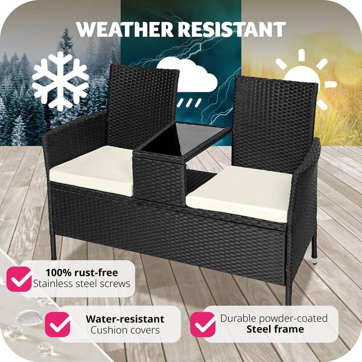 Immagine prodotto tectake Panchina da giardino in rattan
