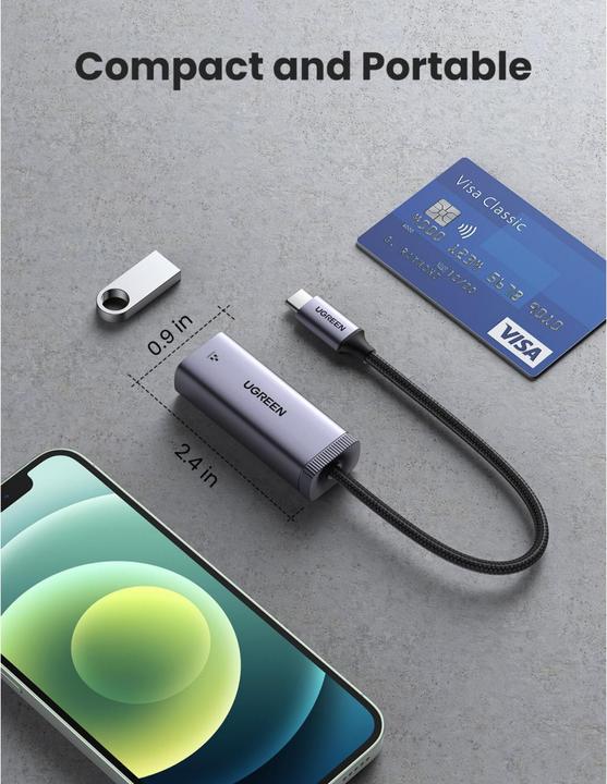 Produktbild Ugreen USB-C to RJ45 Netzwerkadapter (USB-C, RJ45 (1x))