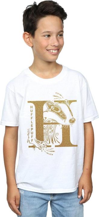 Immagine prodotto Hufflepuff Glitter Maglietta Ragazzi (140, 146)