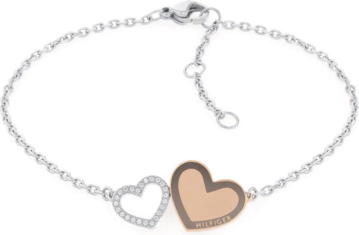 Actual product image Tommy Hilfiger Enamel Hearts Bracelet (19.50 cm, Stainless steel, Enamel)