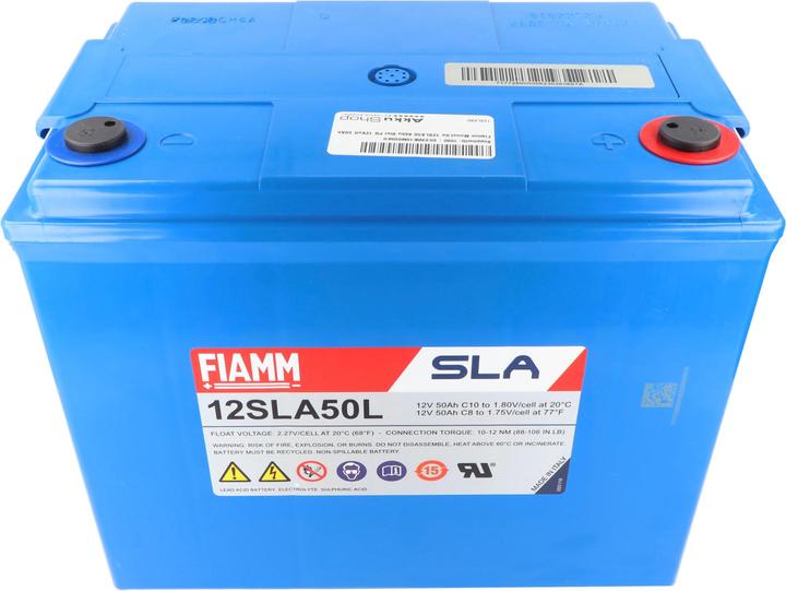 Actual product image Fiamm Monolite 12SLA50 12V 50Ah (10hr) Lead Battery AGM Lead Gel Battery (12 V, 50 Ah)