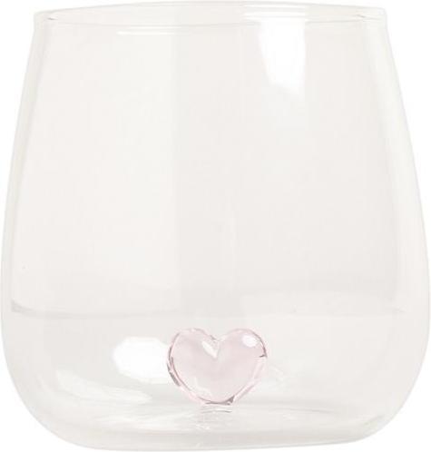 Produktbild Eulenschnitt Trinkglas Herzfigur Rosa - von (0.42 l, 1 x)