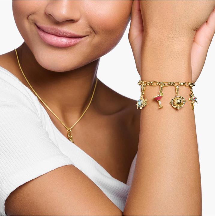 Produktbild Thomas Sabo Charm-Anhänger Bunte Weltkugel Vergoldet (925er Silber)
