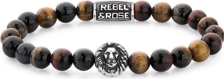 Produktbild Rebel & Rose Armband Who's afraid of the Tiger RR-8L028-S-L+ Herren (20 cm, Acero inoxidable, Ojo de Tigre)