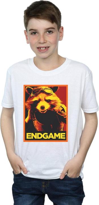 Actual product image Boys Avengers Endgame Rocket Poster T-Shirt (128)