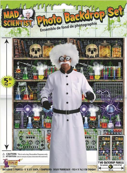 Immagine prodotto Bristol Novelty Sfondo del laboratorio dello scienziato pazzo di Halloween (2 pezzi)