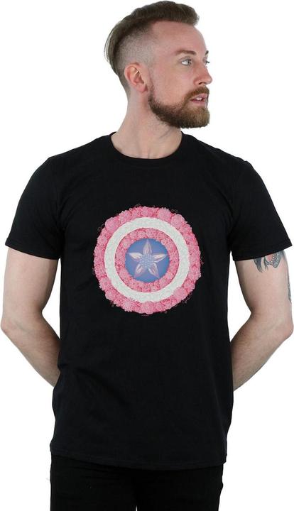 Image du produit - T-shirt CAPTAIN AMERICA FLOWERS SHIELD - Homme (S)