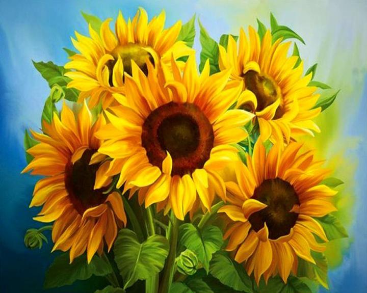 Actual product image Figured'Art Stamped Cross Stitch Kit - Sunflowers