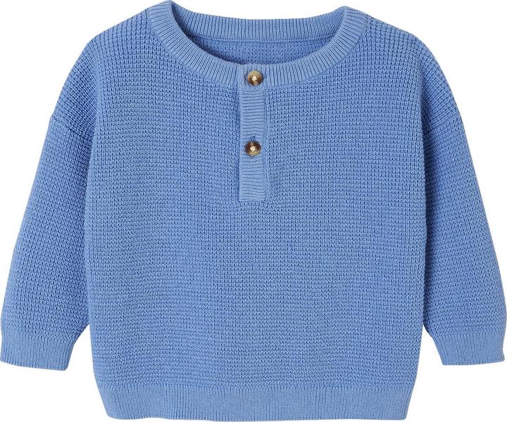 Vertbaudet Baby Henley-Pullover aus Waffelpikee