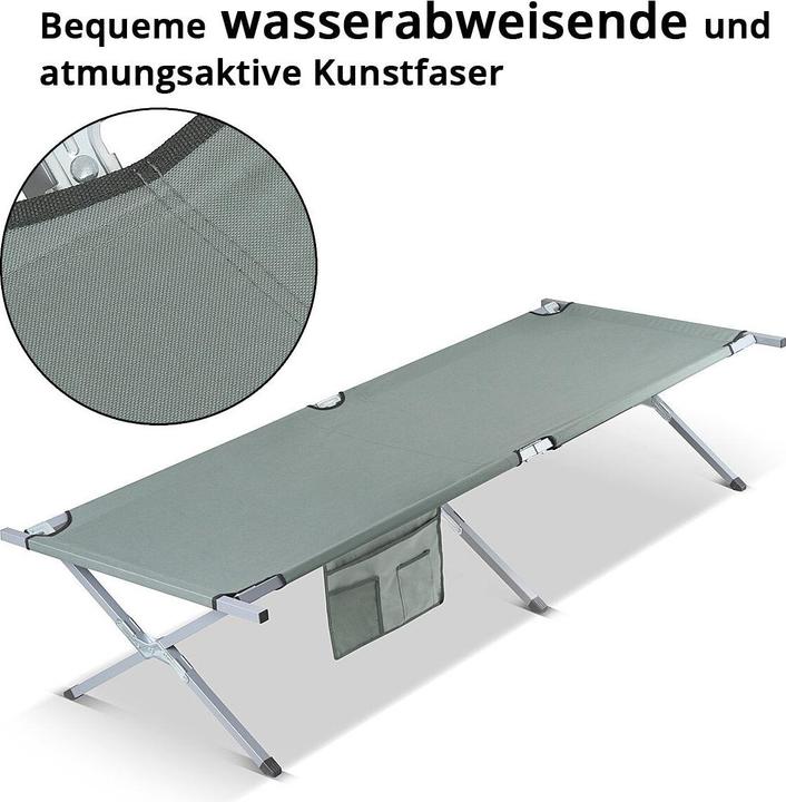 Image du produit Stahlwerk Chaise longue de camping 150 kg 190x63 cm Lit de camp Lit pliant de camping
