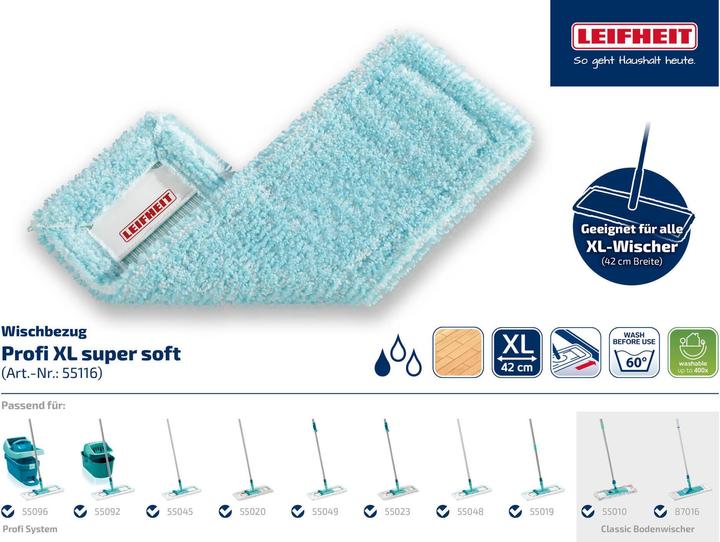 Productafbeelding Leifheit Set van 2 Profi XL Super zachte mopovertrekken (2 Pcs.)