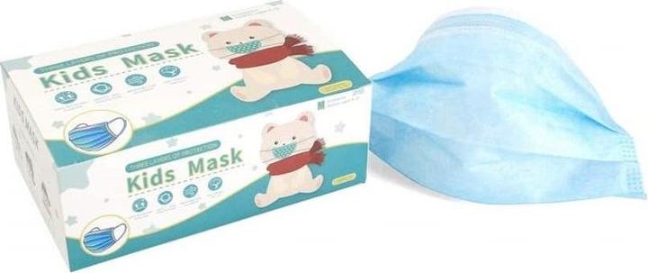 Immagine prodotto Care 30x Maschera per bambini, protezione bocca-naso, paradenti a 3 strati blu (30 x)