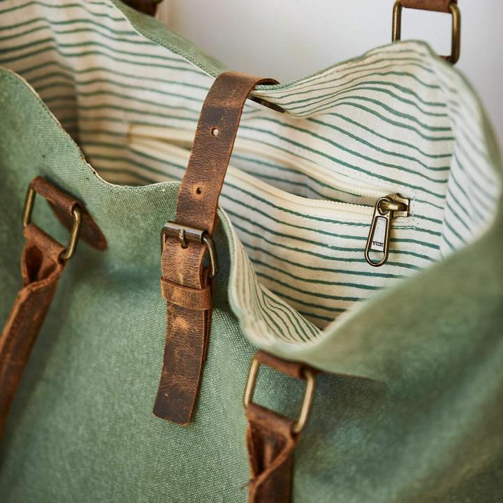 Produktbild Loberon Tasche Ambre grün/braun