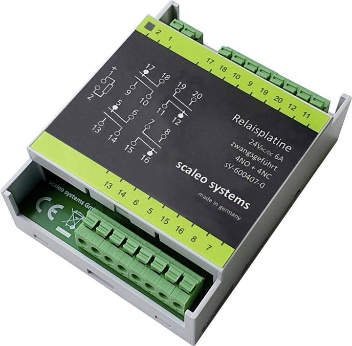 Immagine prodotto Scaleo Systems Relè di sicurezza con diodo di protezione dall'inversione di polarità, con LED, con custodia 1 pz.