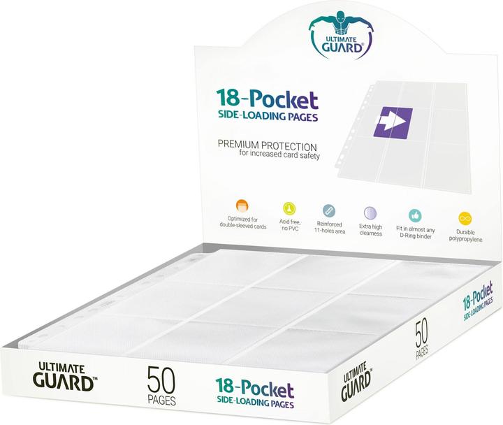 Produktbild Ultimate Guard UGD010483 - 18-Pocket Side-Loading Pages (50), weiss