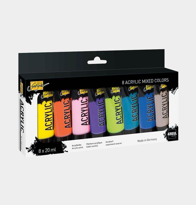 Actual product image Kreul Acrylic paint SOLO Goya Acrylic, 20 ml, set of 8 (Multinational, 20 ml)