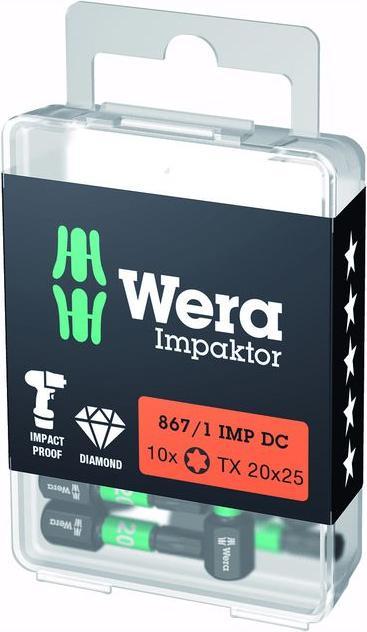 Immagine prodotto Wera Bit IMPAKTOR DC T20 Lunghezza 25 mm 1/4 ″ C6.3 Impattatore, DC (T20)
