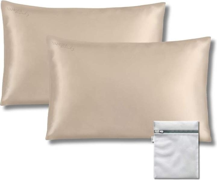 Produktbild Vanessa Beauty Seidenkissenbezug 2er-Set mit Waschbeutel (Kopfkissenbezug, 50 x 70 cm)