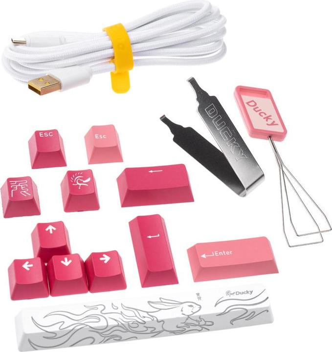 Produktbild Ducky One 3 Gossamer Pink TKL Gaming Tastatur - MX-Ergo-Clear (US) (Kabelgebunden)